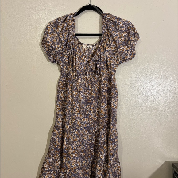 Hint of Blush Floral Midi Dress Girls Size L - Picture 1 of 4